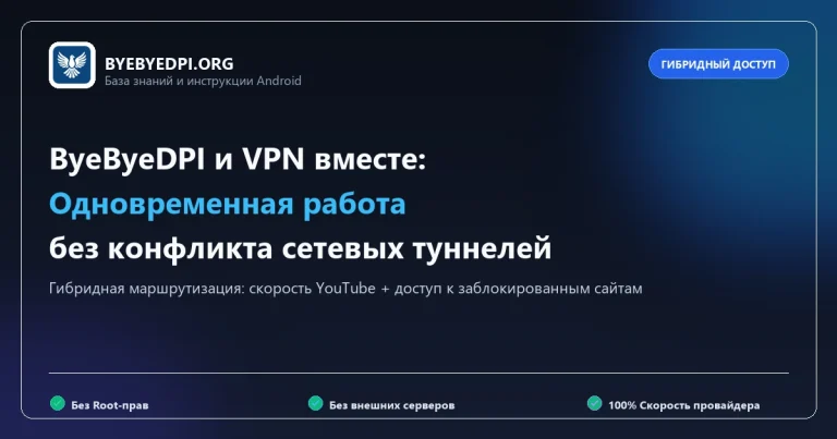 Как настроить ByeByeDPI и VPN одновременно на одном устройстве
