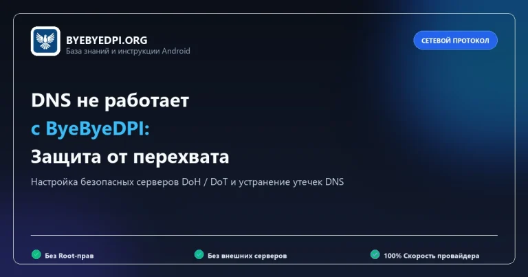Решение проблем с DNS и перехватом порт 53 при использовании ByeByeDPI